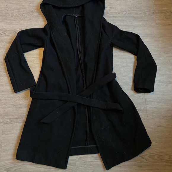 Thick wool black Sisley coat - Picture 2 of 3